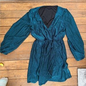 Blackmilk Teal and Black Dress